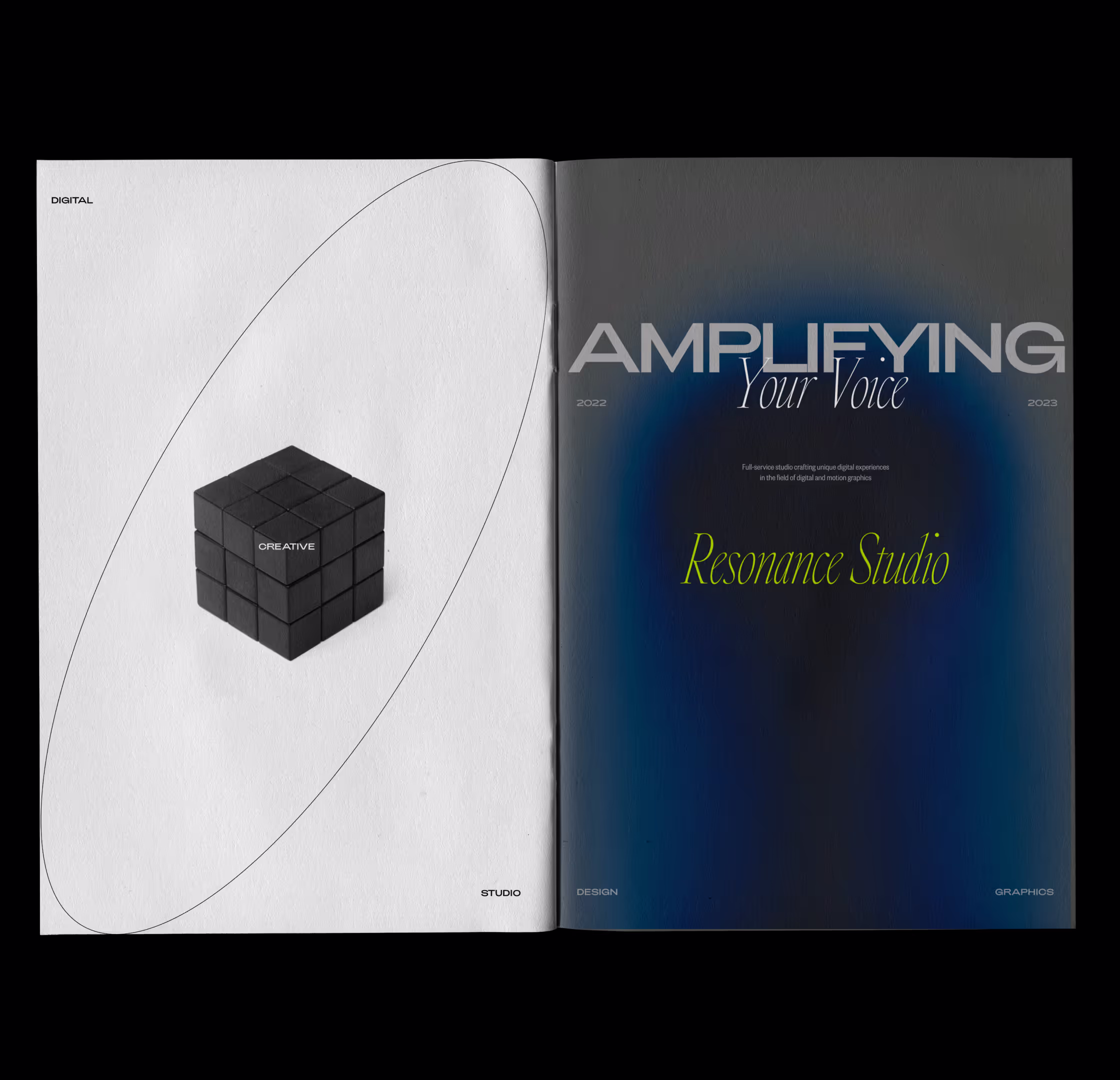 Booklet presenting Resonance Studio Design